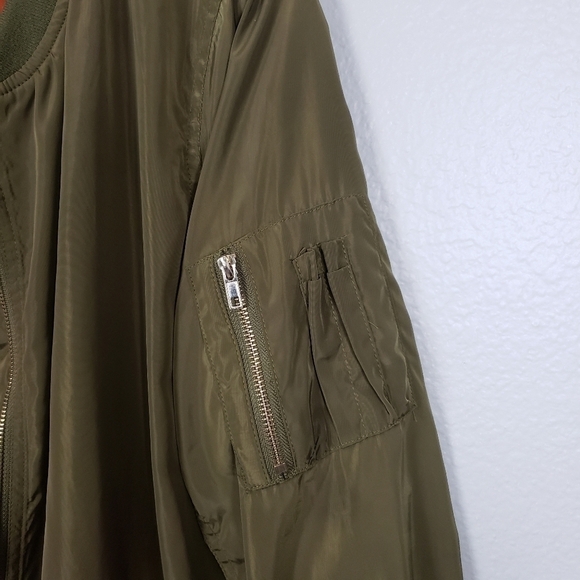 FASHION NOVA Longline Bomber Jacket Green Sz S - Picture 4 of 8